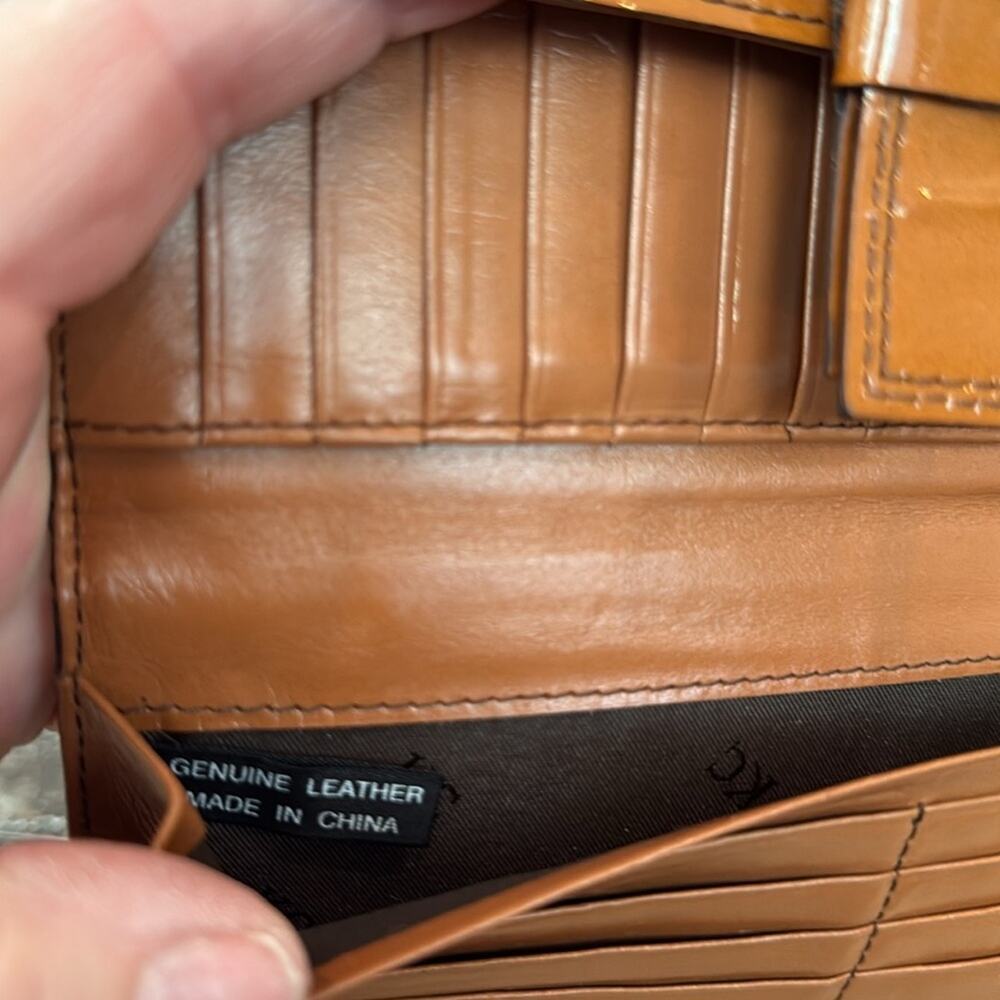 Kenneth Cole Caramel Patent Leather Wallet - Picture 5 of 7
